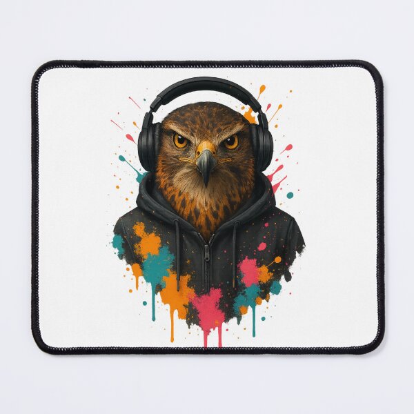 Item preview, Urban Hawk – Fierce Hawk in Hoodie & Headphones (Graffiti Drip Art) designed and sold by thtCMRAguy.