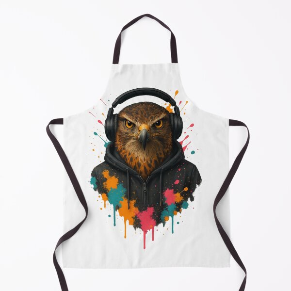 Item preview, Urban Hawk – Fierce Hawk in Hoodie & Headphones (Graffiti Drip Art) designed and sold by thtCMRAguy.