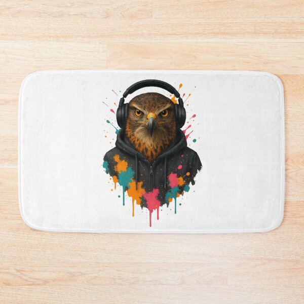 Item preview, Urban Hawk – Fierce Hawk in Hoodie & Headphones (Graffiti Drip Art) designed and sold by thtCMRAguy.