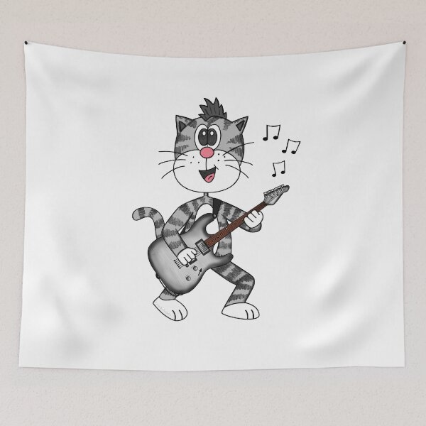 Item preview, Cat Playing Electric Guitar, Guitarist Musician Music Teacher designed and sold by doodlerob.