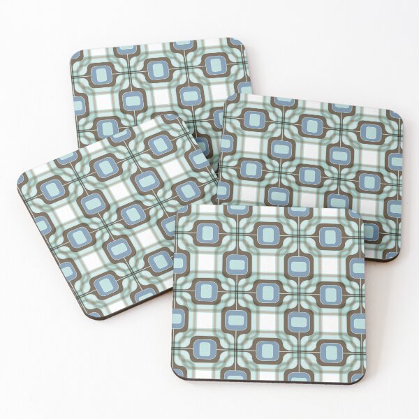 Item preview, Orbit Check - Powder Blue Umber O/ small repeat designed and sold by Carina Parry Studios.
