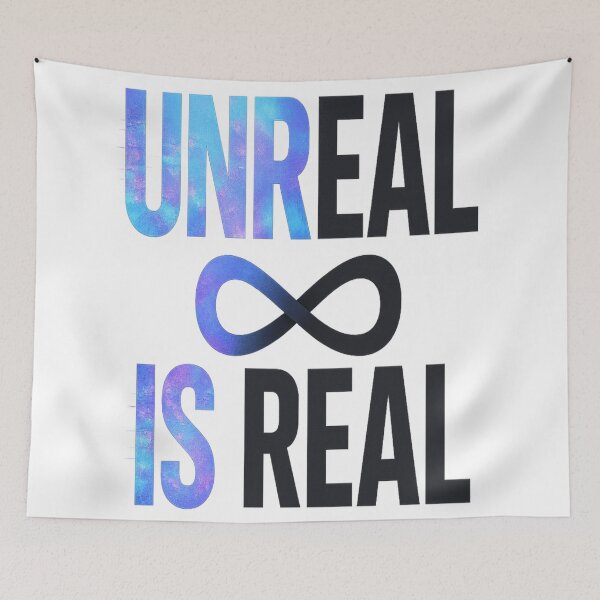 Item preview, Unreal Is Real Glitch Galaxy Typography designed and sold by HiteshArt111.