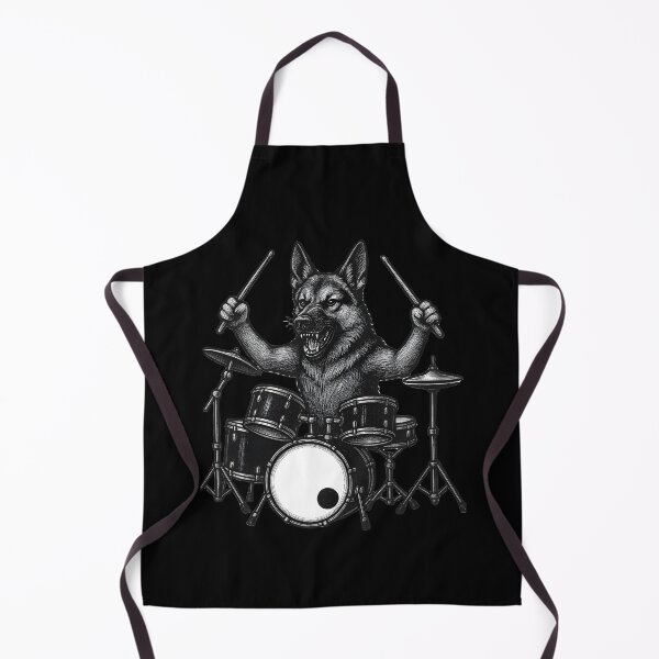 Item preview, Rock German Shepherd Drummer — Edgy Metal Dog on Drums designed and sold by Natsey.