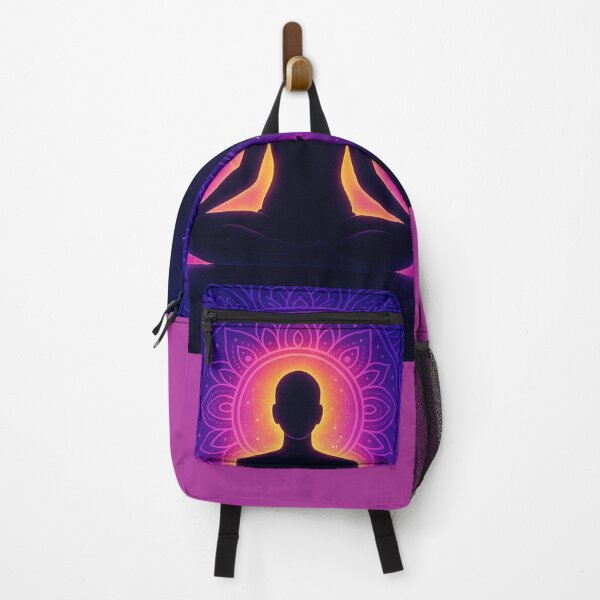Item preview, Meditating Silhouette – Aura Glow | Spiritual Cosmic Mandala Art designed and sold by Dezpro.