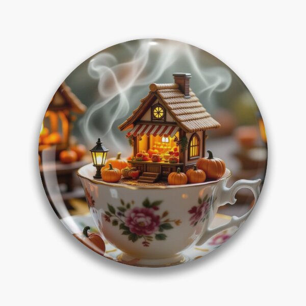 Item preview, Autumn in a Teacup - Miniature magic, pumpkin light & cozy vibes – Fall Fantasy in floral warmth designed and sold by FotoworldEdel.