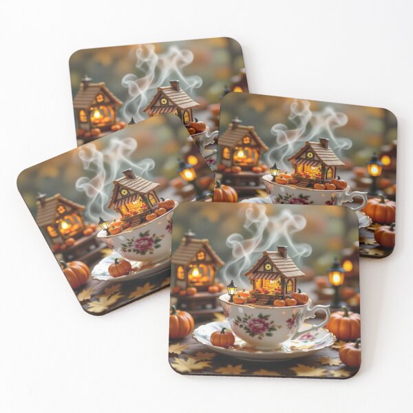 Item preview, Autumn in a Teacup - Miniature magic, pumpkin light & cozy vibes – Fall Fantasy in floral warmth designed and sold by FotoworldEdel.