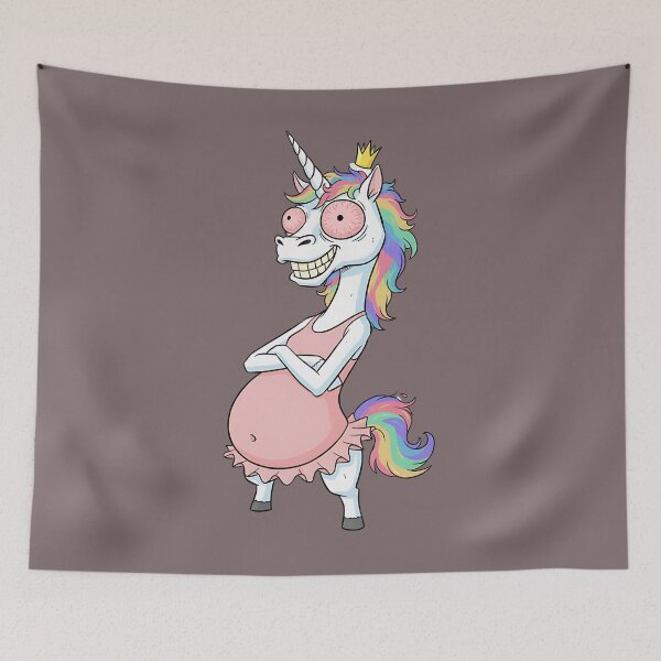 Item preview, Chaos Unicorn in Tutu - Funny Sleep Deprived Rainbow Art designed and sold by AwesomeBeyondLimits.
