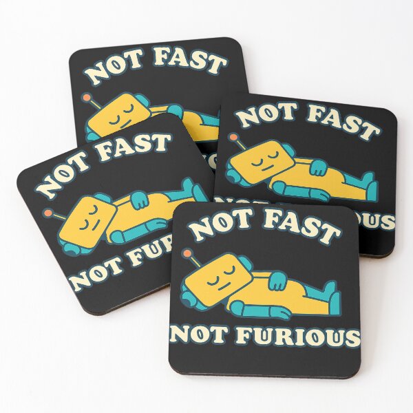 Item preview, Lazy Robot T-Shirt – Not Fast Not Furious Funny Retro Design designed and sold by Anna Babich.
