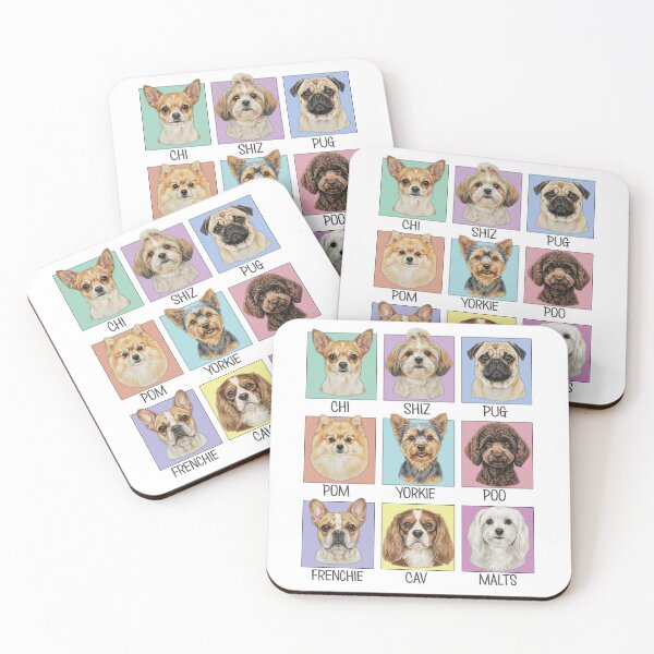 Item preview, Colorful Small Dog Breeds Nicknames Portrait Art designed and sold by Heleniya.