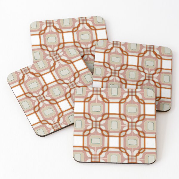 Item preview, Orbit Check - Old Rose Orange /B large repeat designed and sold by Carina Parry Studios.