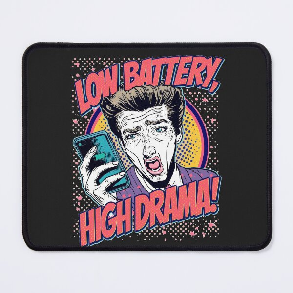 Item preview, Low Battery High Drama - Funny Retro Comic designed and sold by ConfuseLab Shop.