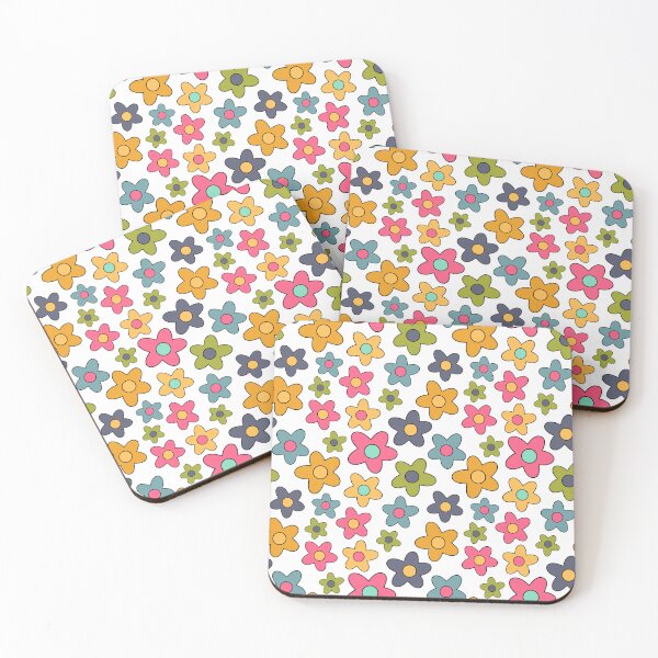 Item preview, Playful Retro Floral Pattern on White designed and sold by quickkdesign.