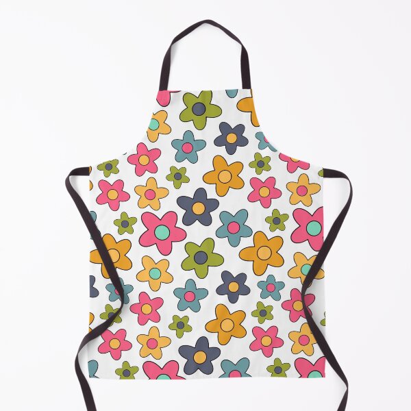 Item preview, Playful Retro Floral Pattern on White designed and sold by quickkdesign.