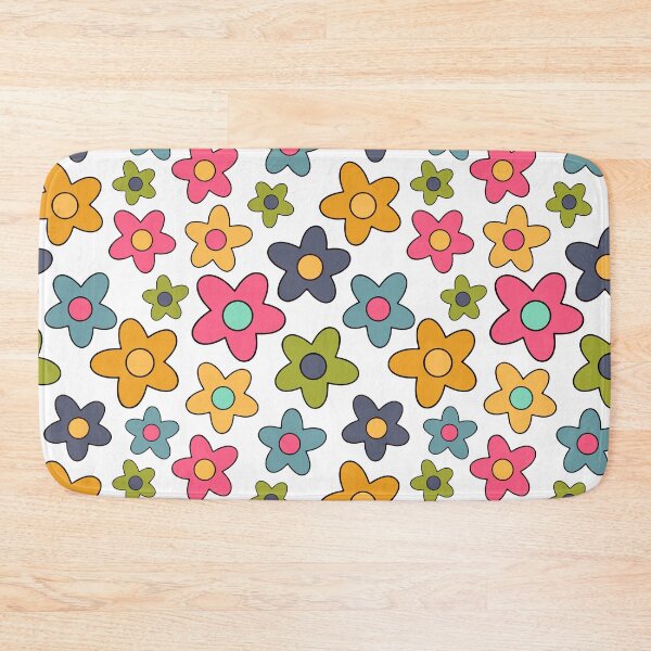 Item preview, Playful Retro Floral Pattern on White designed and sold by quickkdesign.