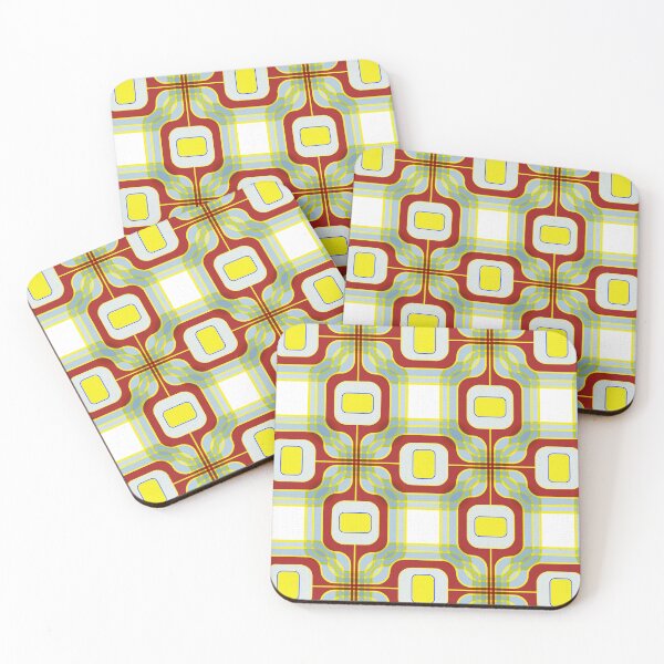 Item preview, Orbit Check - Yellow Sun Red C/large repeat designed and sold by Carina Parry Studios.