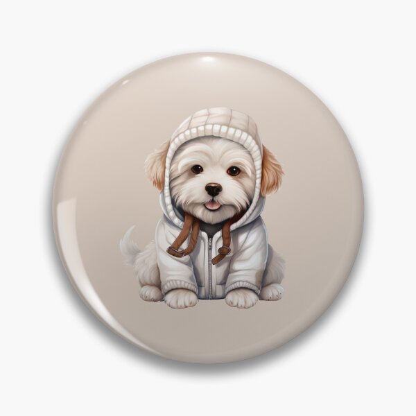 Item preview, Coton de Tulear Pup in Cozy White Hooded Coat designed and sold by QuietBloom80.