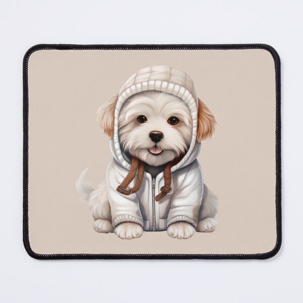 Item preview, Coton de Tulear Pup in Cozy White Hooded Coat designed and sold by QuietBloom80.