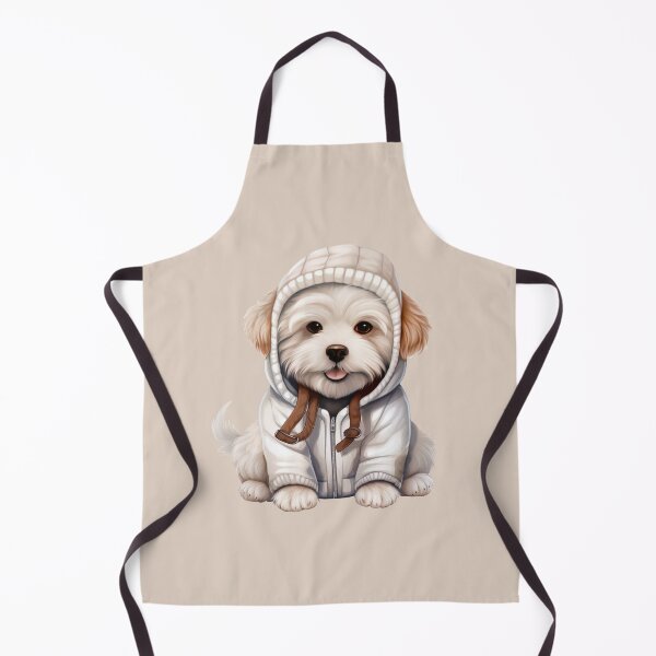 Item preview, Coton de Tulear Pup in Cozy White Hooded Coat designed and sold by QuietBloom80.