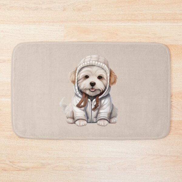 Item preview, Coton de Tulear Pup in Cozy White Hooded Coat designed and sold by QuietBloom80.