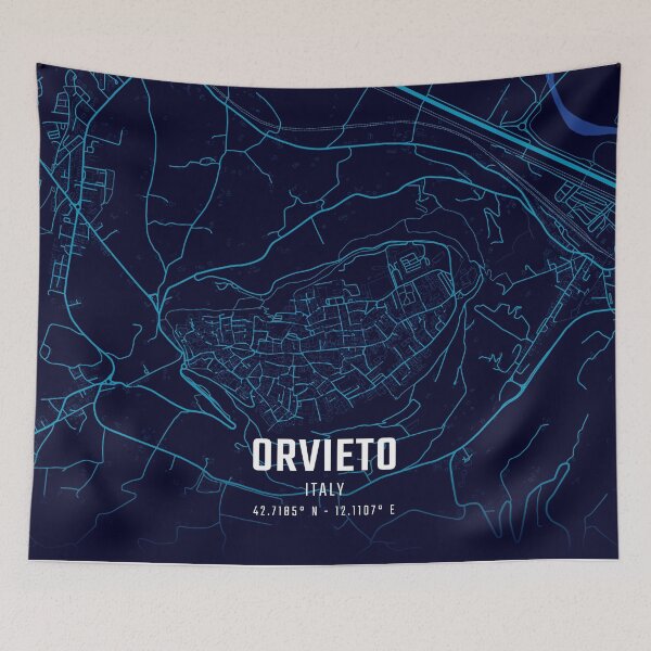 Item preview, Orvieto Midnight City Map designed and sold by HomeLivingCo.