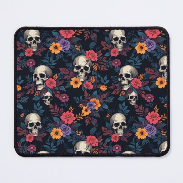 Item preview, Dark Floral Skull Pattern with Contrast designed and sold by quickkdesign.
