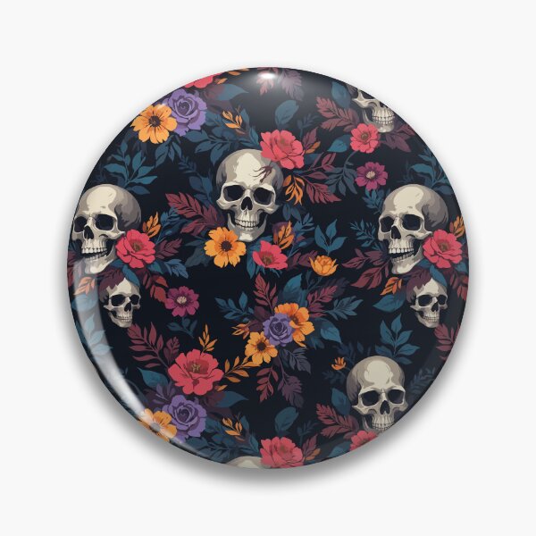 Item preview, Dark Floral Skull Pattern with Contrast designed and sold by quickkdesign.