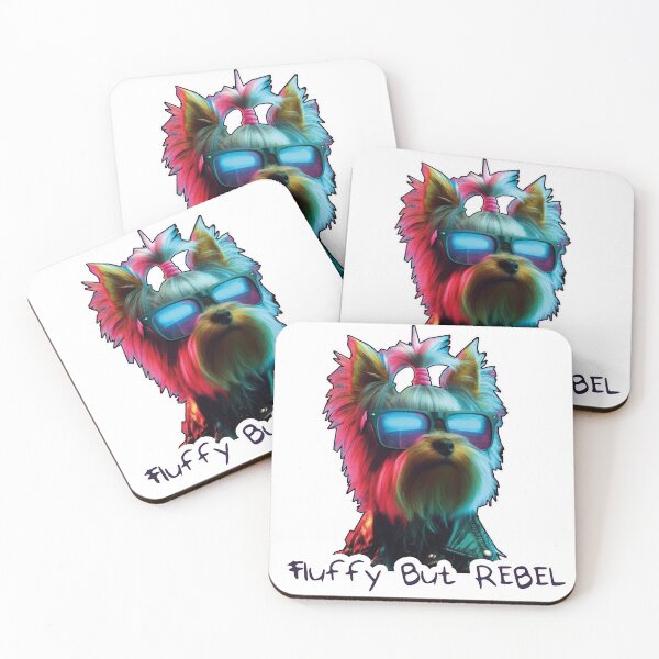 Item preview, Fluffy But Rebel Yorkshire Terrier - CyberPunk Dog Colorful designed and sold by Heleniya.