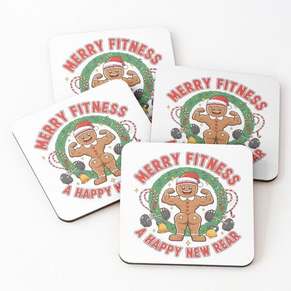 Item preview, Merry Fitness and a Happy New Rear designed and sold by Silent Watch Threads..
