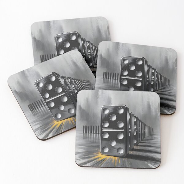 Item preview, Falling Domino Effect – Black & Gold Abstract Art” designed and sold by Haji-S.