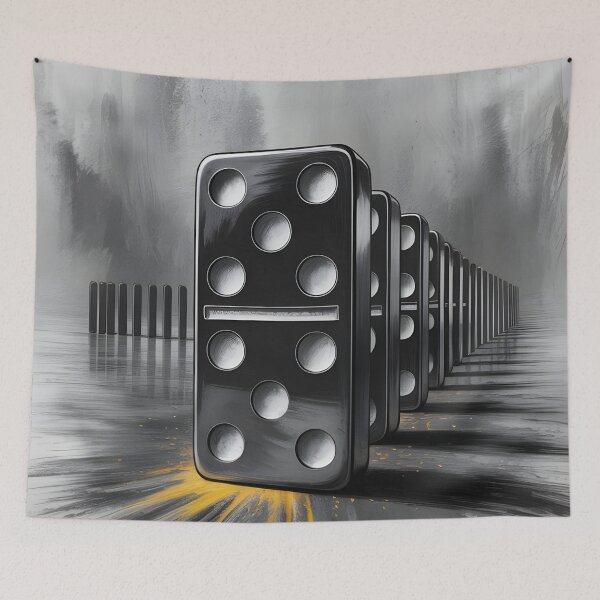 Item preview, Falling Domino Effect – Black & Gold Abstract Art” designed and sold by Haji-S.