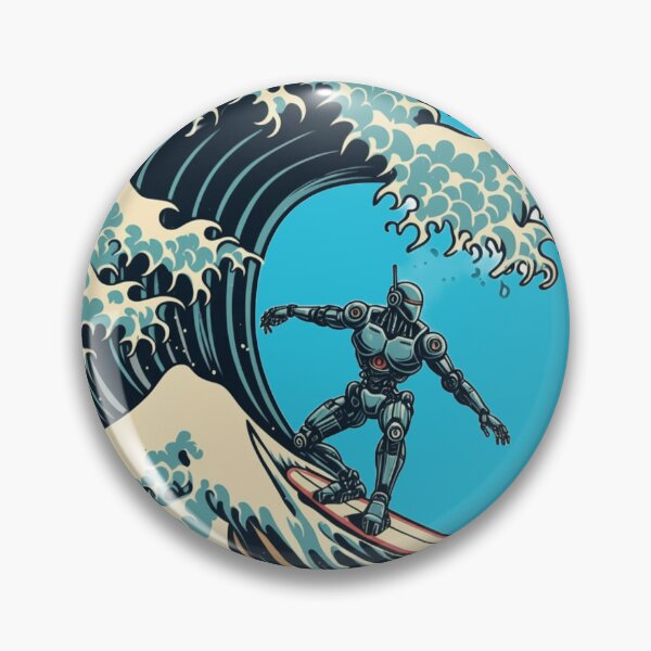 Item preview, "Cyber Surfer vs the Cosmic Wave" designed and sold by Dogandesighn.