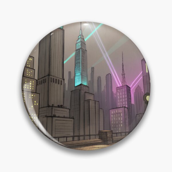 Item preview, Hand-Drawn Sketch of Futuristic Cityscape designed and sold by Bionson Art.