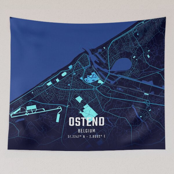 Item preview, Ostend Midnight City Map designed and sold by HomeLivingCo.