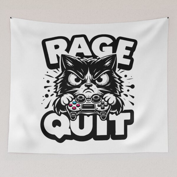 Item preview, Rage Quit Cat Gaming Shirt - Angry Gamer Controller Tee - Funny Video Game Gift designed and sold by DrawDrip.