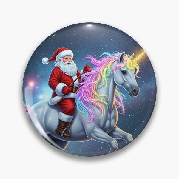 Item preview, Cosmic Christmas Magic – Santa Riding a Luminous Unicorn Through a Starry Fantasy Sky designed and sold by PixelVibe782.
