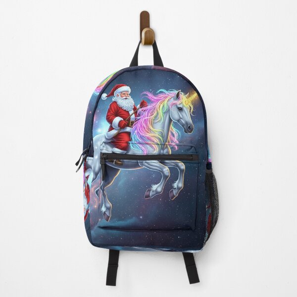 Item preview, Cosmic Christmas Magic – Santa Riding a Luminous Unicorn Through a Starry Fantasy Sky designed and sold by PixelVibe782.