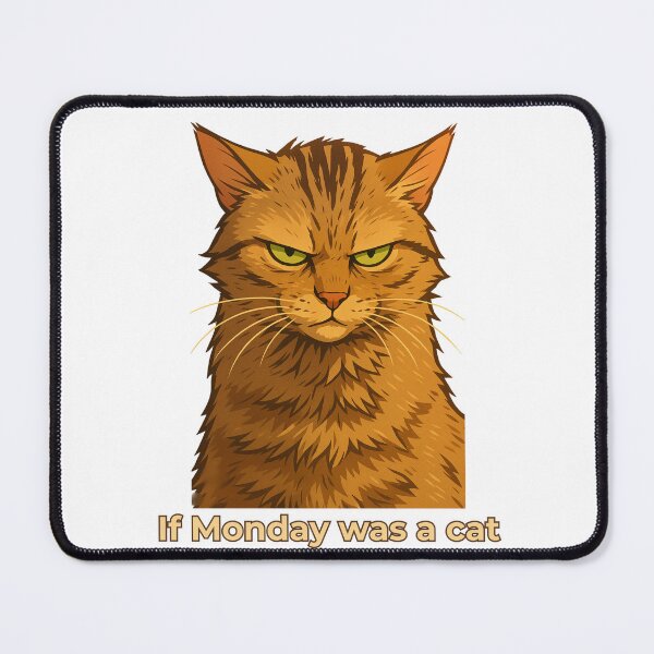 Item preview, If Monday Was a Cat – Funny Grumpy Cat Illustration | Relatable Monday Mood Meme Design designed and sold by MagicMeow1.