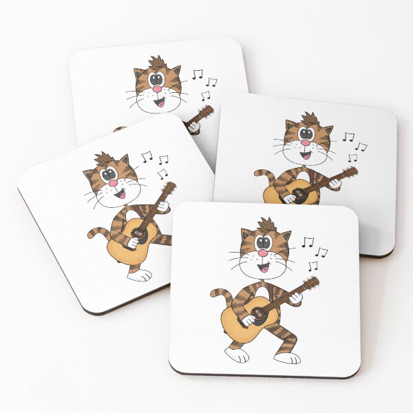 Item preview, Cat Playing Acoustic Guitar, Guitarist Musician Music Teacher designed and sold by doodlerob.
