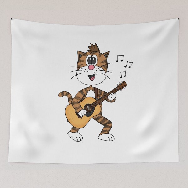 Item preview, Cat Playing Acoustic Guitar, Guitarist Musician Music Teacher designed and sold by doodlerob.