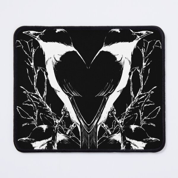 Item preview, Four Azure-winged Magpies in the Branches – A Mirrored Scene designed and sold by hichili-dori.