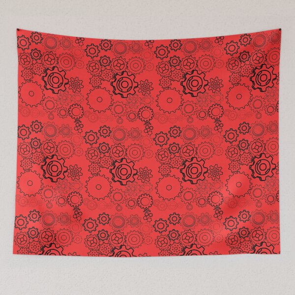 Item preview, Mechanical Gears Pattern - Red Steampunk Industrial Design designed and sold by VAGABOND12.
