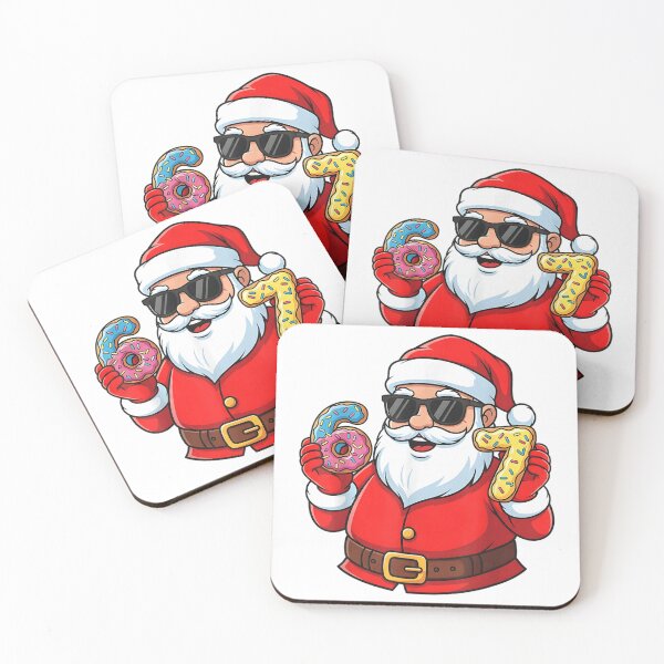 Item preview, Cool Santa Claus Wearing Sunglasses Holding Donut Numbers Six Seven designed and sold by GalenoHenley.