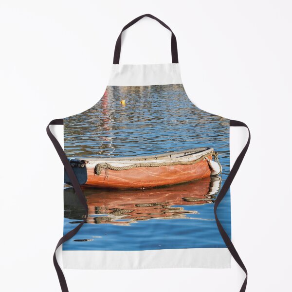 Item preview, Skiff Rowboat Reflected in Calm Harbour Waters designed and sold by Dorset Girl.