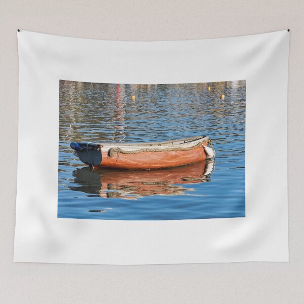 Item preview, Skiff Rowboat Reflected in Calm Harbour Waters designed and sold by Dorset Girl.
