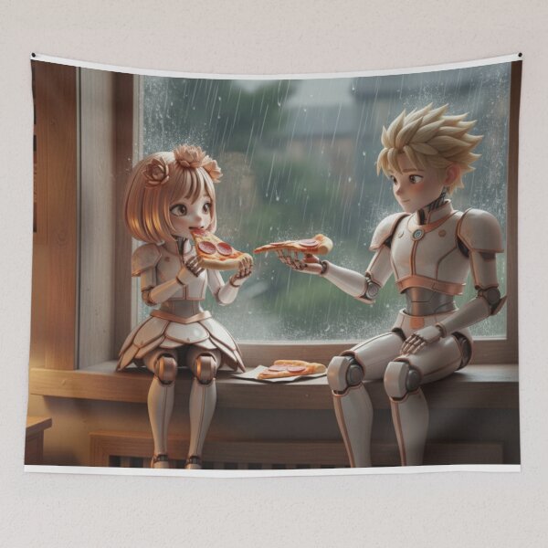 Item preview, Pizza and Rain Pixie - Cozy Windowsill designed and sold by henamy.