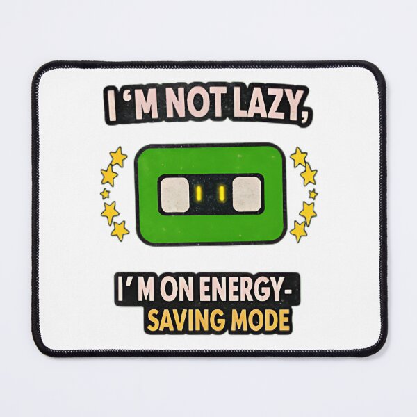 Item preview, Funny Energy Saving Mode Battery Illustration T-Shirt designed and sold by MrHroy.