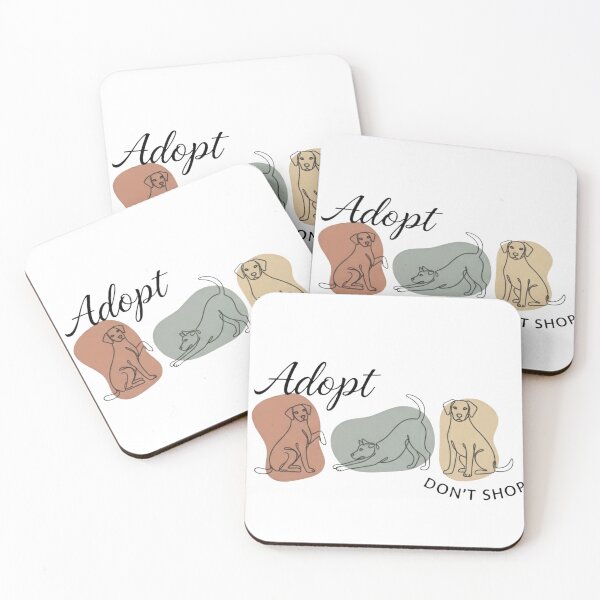 Item preview, Minimalist Dog Adoption Art ​Abstract Dogs, Clear Message​Rescue Love.  designed and sold by ZyVoAli.