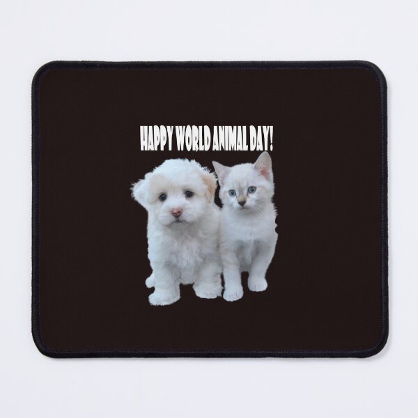 Item preview, Happy World Animal Day_ Puppy and Kitten designed and sold by TinyPlanetArt.