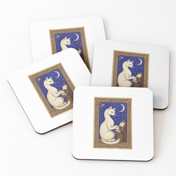 Item preview, Cream Cat Organ Medieval Manuscript Art designed and sold by PictorialWhimsy.