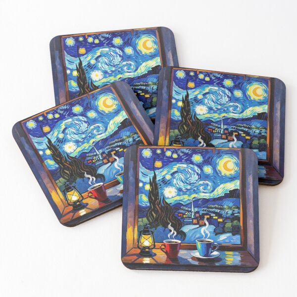 Item preview, Starry Night & Cozy Cups - Van Gogh vibes meet warm light and autumnal tranquility designed and sold by FotoworldEdel.